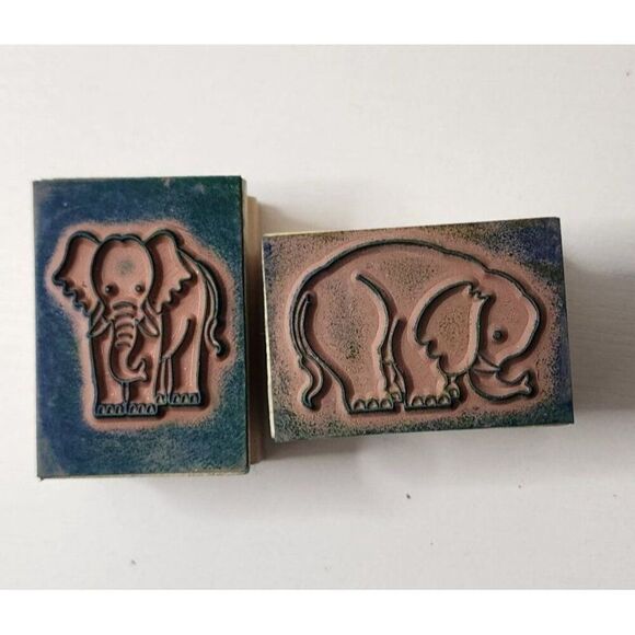 Elephant Craft Stamps, Set of 2 - Picture 2 of 2